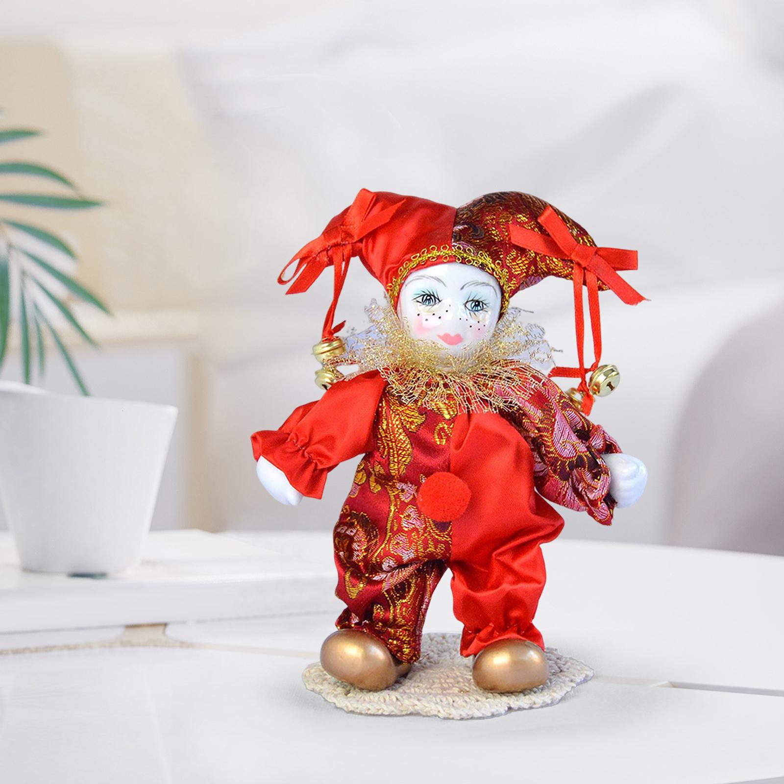 Vintage Collectible Porcelain Dolls - Boneka Harlequin Vintage, boneka badut antik