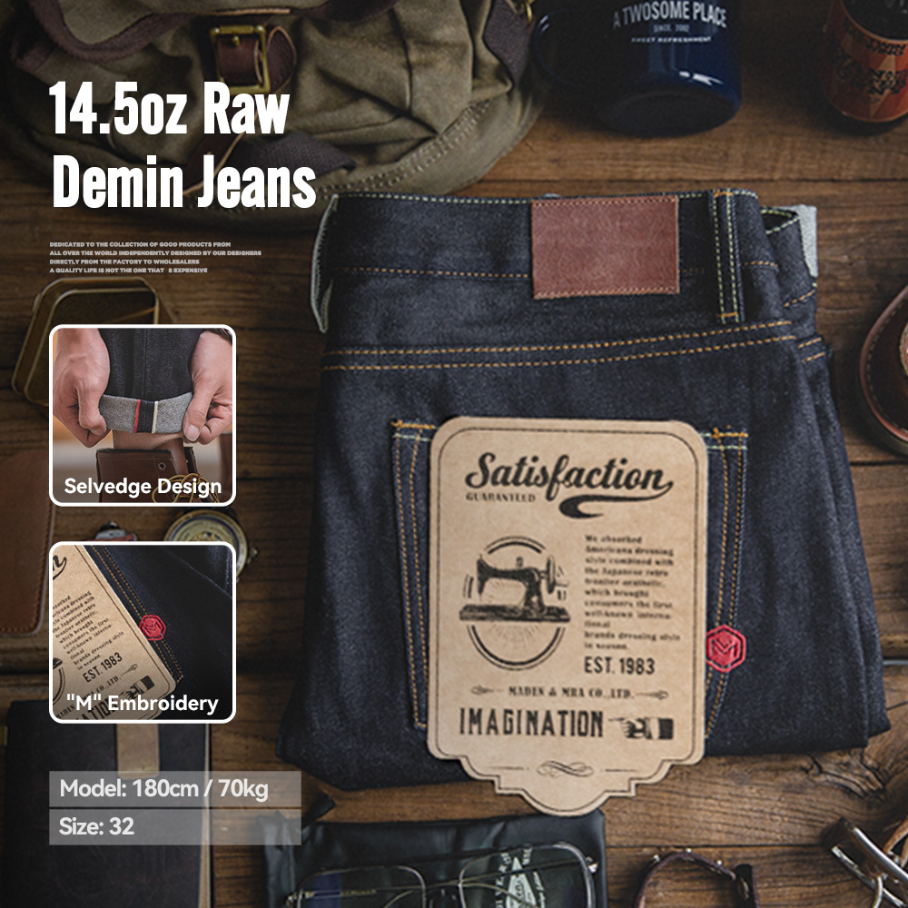 Levis Jeans 501 - Celana Jeans Pria Maden Retro 14.5oz