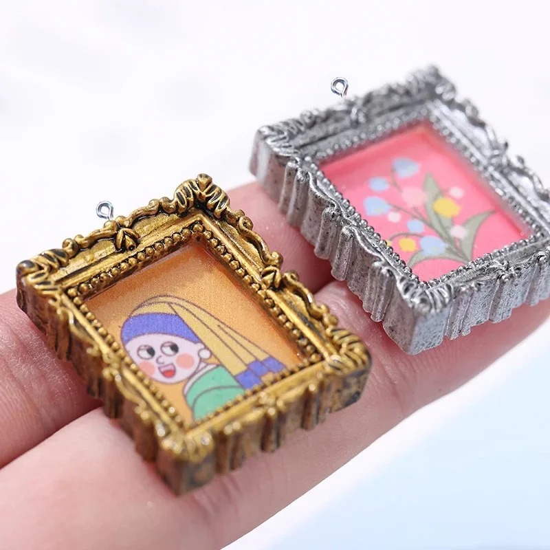 Vintage Jewelry Collection - 10 Buah Liontin Bingkai Foto Resin