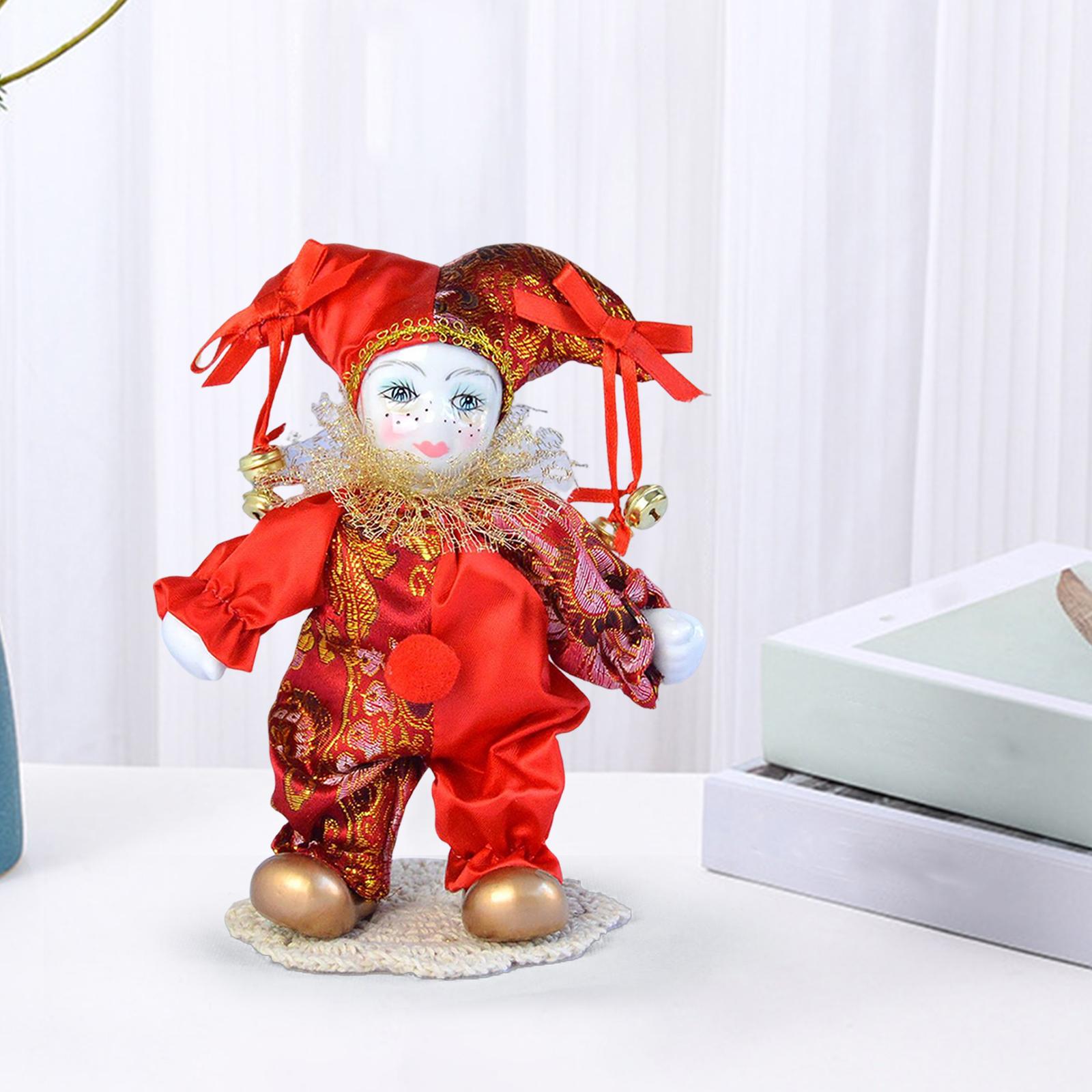 Vintage Collectible Porcelain Dolls - Boneka Badut 7 inci, Boneka Antik