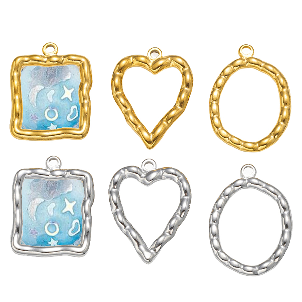 5 pcs Liontin Bingkai Berongga - Vintage Jewelry Collection ulasan dan harga