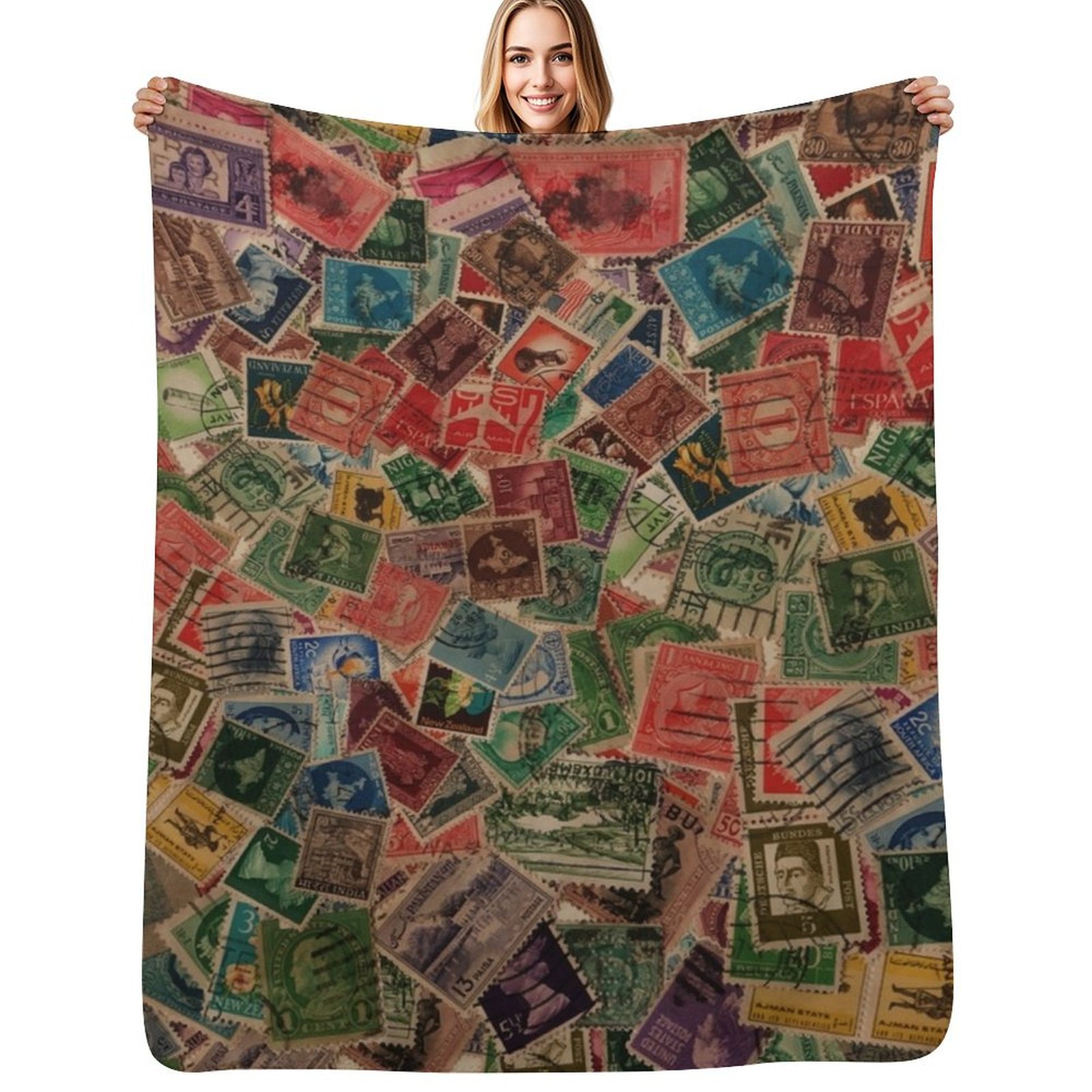 Selimut Lembut Berbulu Hangat  - Collectible Vintage Postage Stamps ulasan dan harga