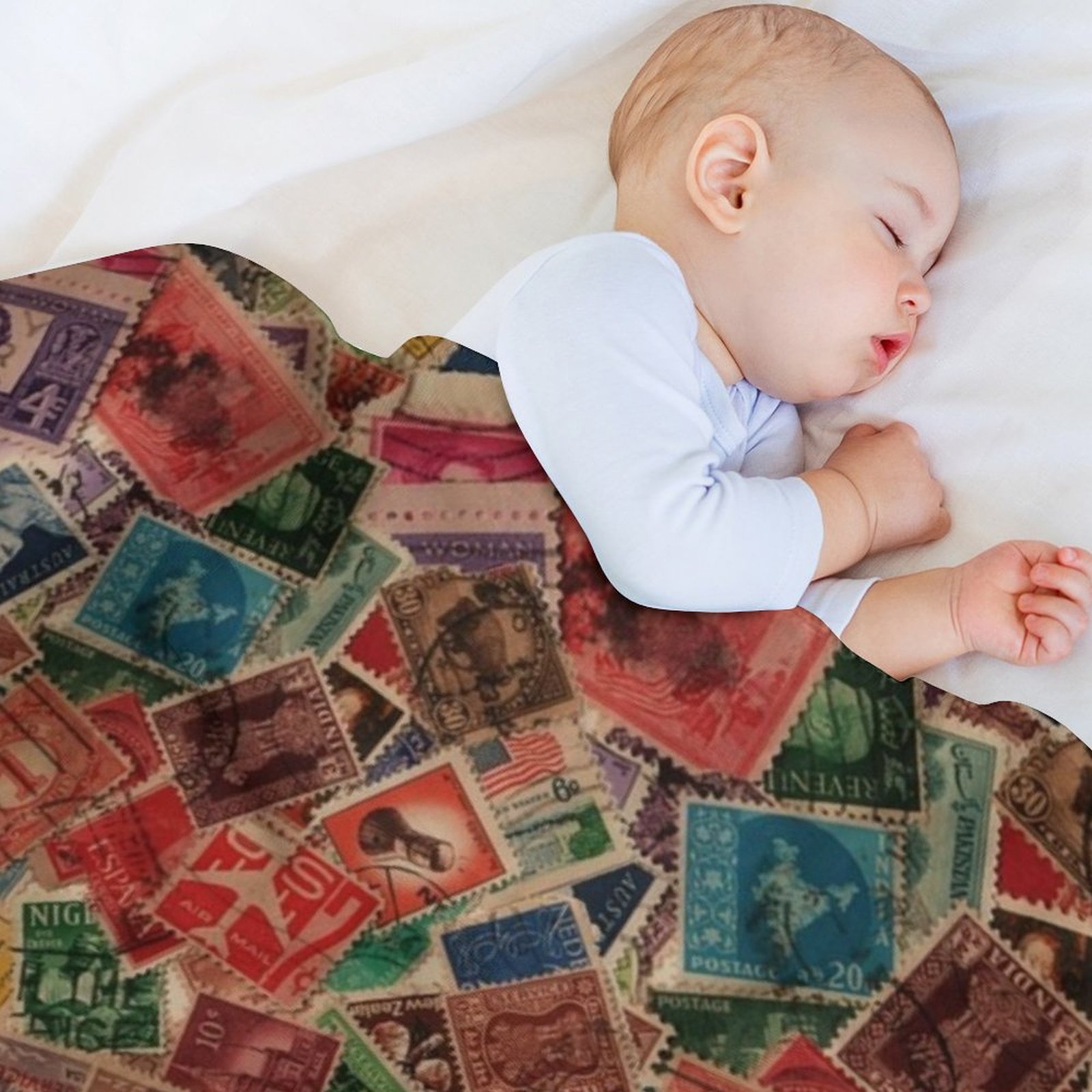 Selimut Lembut Berbulu Hangat  - Collectible Vintage Postage Stamps ulasan dan harga