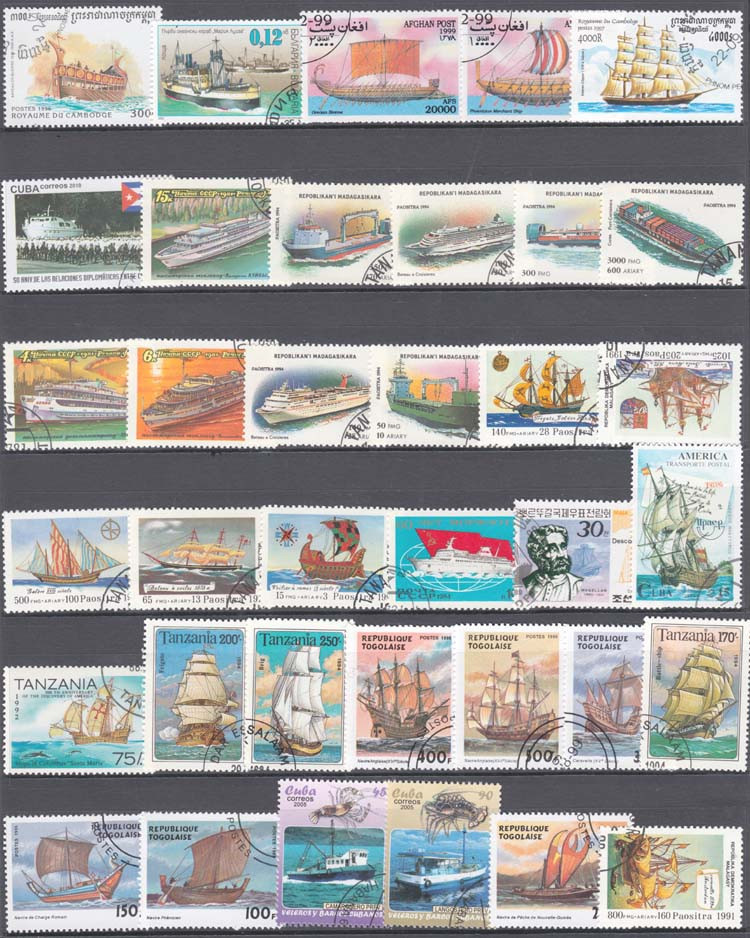 100 perangko khusus kapal dan  - Collectible Vintage Postage Stamps ulasan dan harga