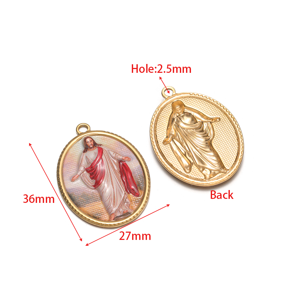 4Pcs Liontin Oval Religius Bah - Vintage Jewelry Collection ulasan dan harga